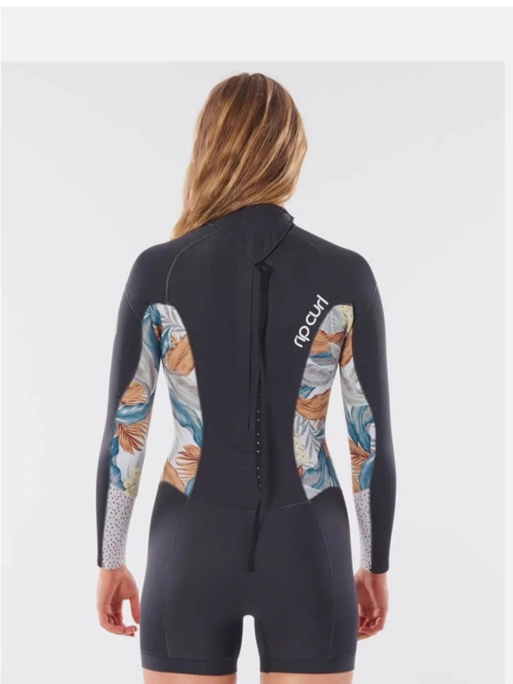 Rip Curl Black Shorty Wetsuit with Subtle Print Trim